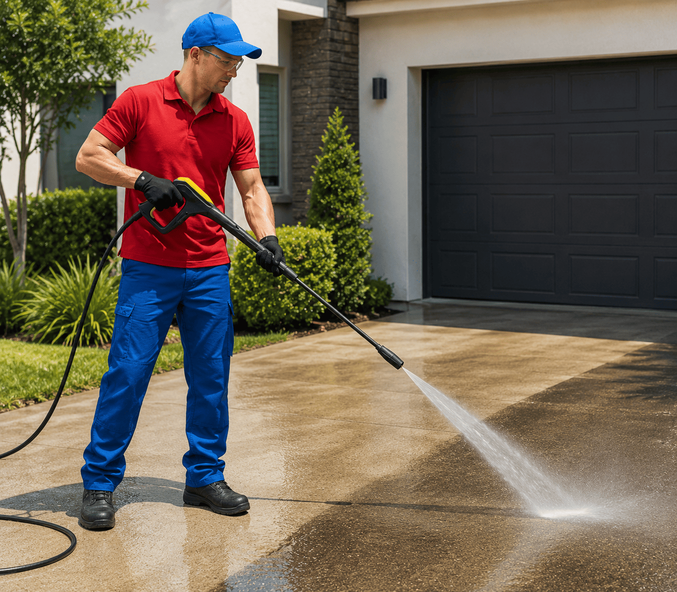 Professional driveway cleaning service